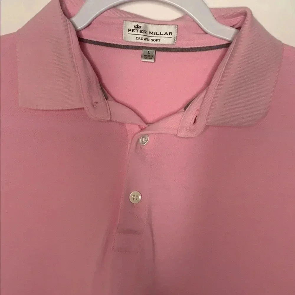 Peter Millar Crown Soft Pink Polo Shirt Size Large - Picture 5 of 6